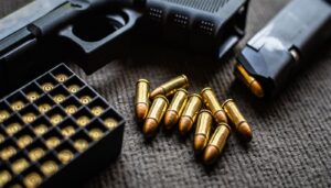 Firearm possession lawyer consulting with a client in an office